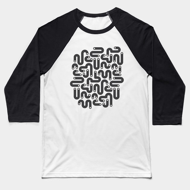 JELLY BEANS Squiggly New Wave Postmodern Abstract 1980s Geometric in Charcoal Black with Gray White Dots - UnBlink Studio by Jackie Tahara Baseball T-Shirt by UnBlink Studio by Jackie Tahara